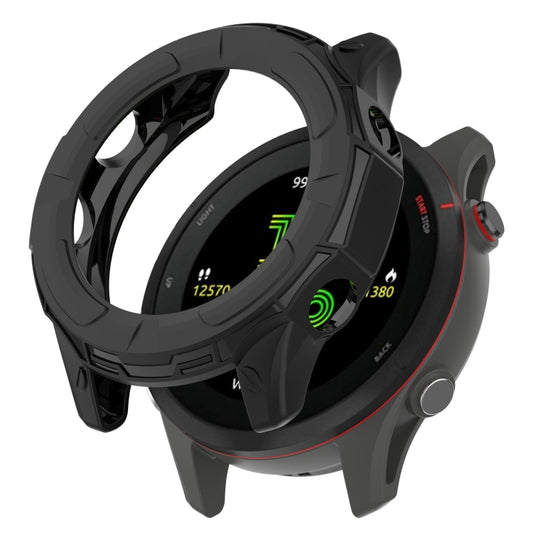 For Garmin Forerunner 955 Armor Hollow TPU Watch Case(Black) - Watch Cases by buy2fix | Online Shopping UK | buy2fix