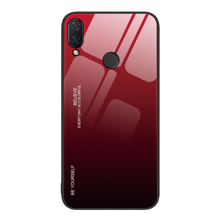 For Huawei nova 3i Gradient Color Glass Case(Red Black) - Huawei Cases by buy2fix | Online Shopping UK | buy2fix