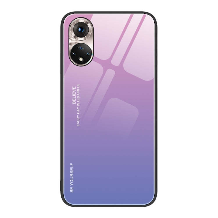 For Honor 50 Gradient Color Glass Phone Case(Pink Purple) by buy2fix