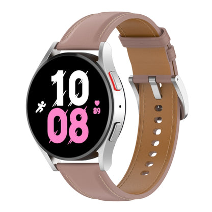For Samsung Galaxy Watch 5 40mm Premium Leather Watch Band(Dark Pink) - Watch Bands by buy2fix | Online Shopping UK | buy2fix