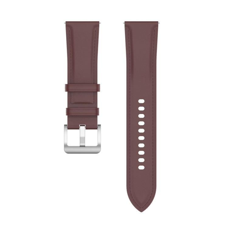 For Samsung Galaxy Watch 5 44mm Premium Leather Watch Band(Dark Brown) - Watch Bands by buy2fix | Online Shopping UK | buy2fix