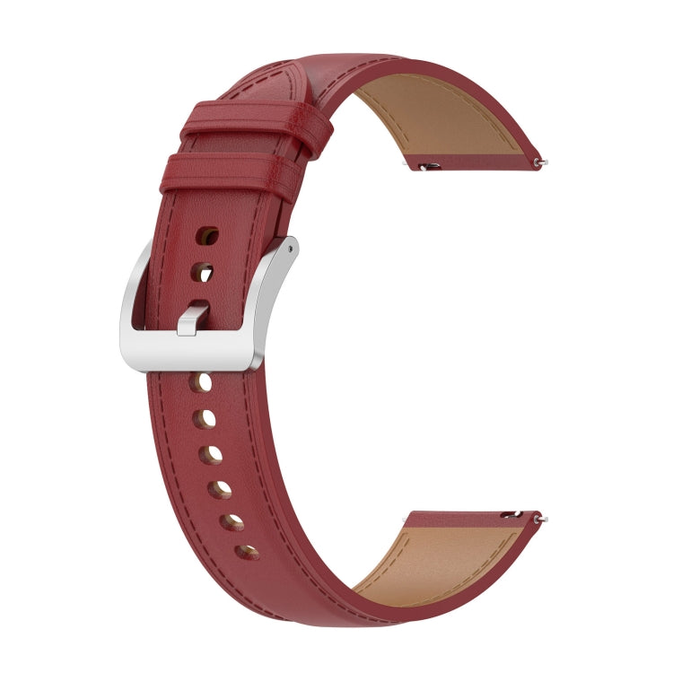 For Samsung Galaxy Watch 5 Pro 45mm Premium Leather Watch Band(Red) - Watch Bands by buy2fix | Online Shopping UK | buy2fix