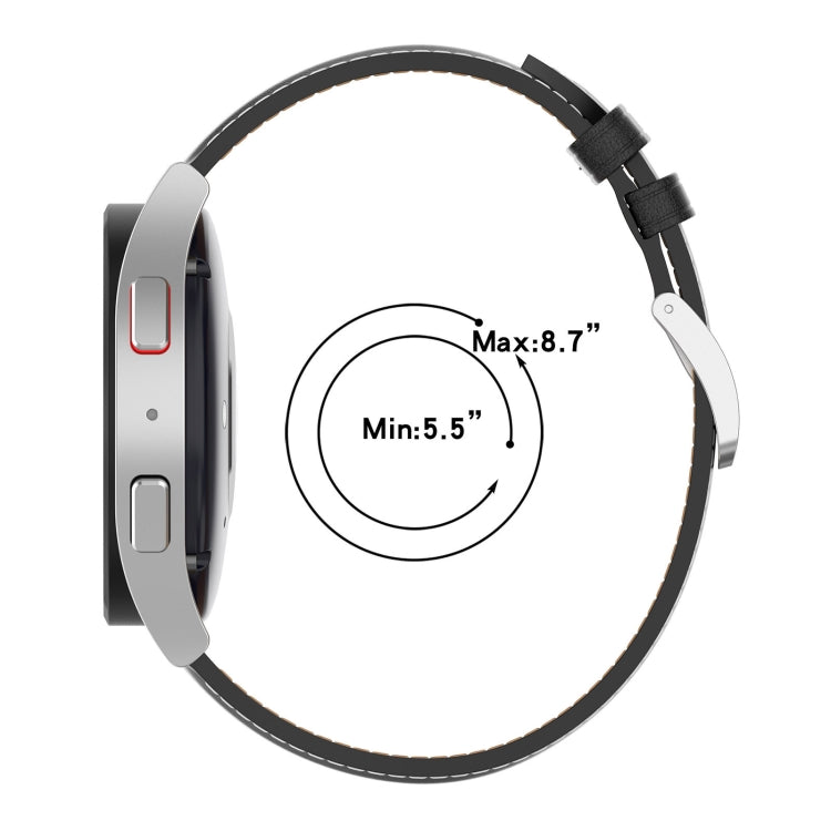 For Samsung Galaxy Watch 5 Pro 45mm Premium Leather Watch Band(Bight Brown) by buy2fix