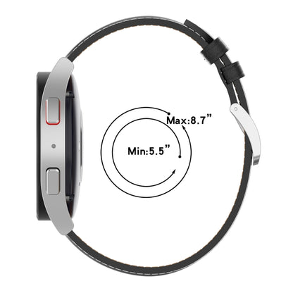 For Samsung Galaxy Watch 5 Pro 45mm Premium Leather Watch Band(Bight Brown) by buy2fix