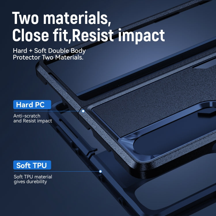For Samsung Galaxy Z Fold4 PC + TPU Shockproof All Inclusive Phone Case (Blue) - Galaxy Z Fold4 5G Cases by buy2fix | Online Shopping UK | buy2fix