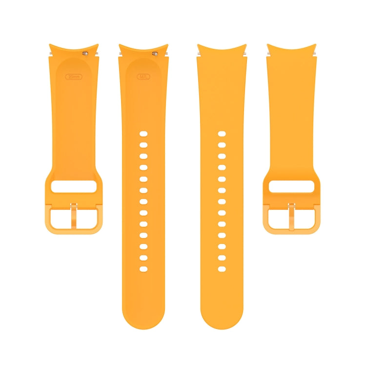 For Samsung Galaxy Watch 5 44mm Official Silicone Watch Band, Size:L(Yellow) - Watch Bands by buy2fix | Online Shopping UK | buy2fix