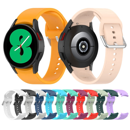 For Samsung Galaxy Watch 5 44mm Official Silicone Silver Round Buckle Watch Band(Black) - Watch Bands by buy2fix | Online Shopping UK | buy2fix