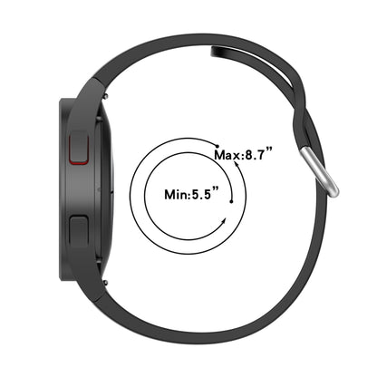 For Samsung Galaxy Watch 5 44mm Official Silicone Silver Round Buckle Watch Band(Black) - Watch Bands by buy2fix | Online Shopping UK | buy2fix