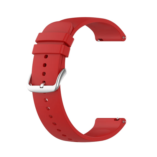 For Samsung Galaxy Watch 5 44mm 20mm Round Tail Silicone Watch Band(Red) - Watch Bands by buy2fix | Online Shopping UK | buy2fix