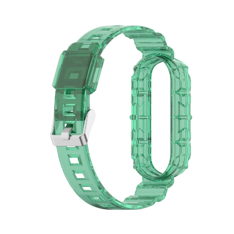 For Xiaomi Mi Band 5/6/7 Universal TPU Integrated Watch Band(Transparent Green) - Watch Bands by buy2fix | Online Shopping UK | buy2fix