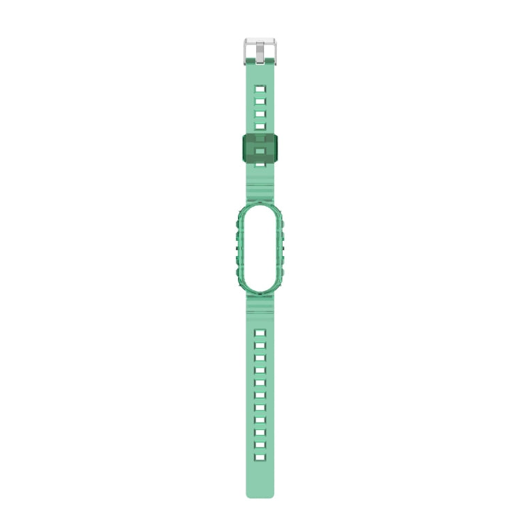 For Xiaomi Mi Band 5/6/7 Universal TPU Integrated Watch Band(Transparent Green) - Watch Bands by buy2fix | Online Shopping UK | buy2fix