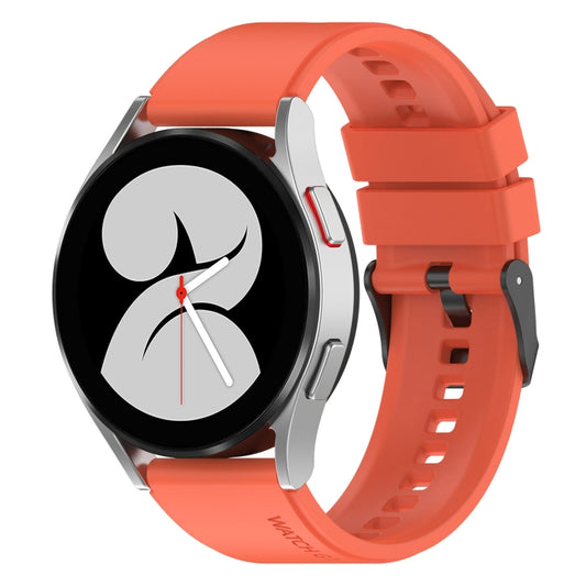 For Samsung Galaxy Watch 5 44mm 20mm Black Buckle Step Silicone Watch Band(Orange) - Watch Bands by buy2fix | Online Shopping UK | buy2fix