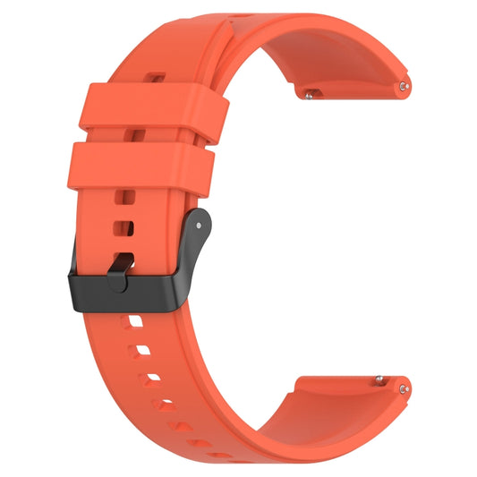 For Samsung Galaxy Watch 5 44mm 20mm Black Buckle Step Silicone Watch Band(Orange) - Watch Bands by buy2fix | Online Shopping UK | buy2fix