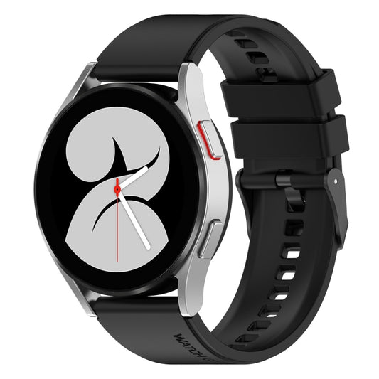 For Samsung Galaxy Watch 5 44mm 20mm Black Buckle Step Silicone Watch Band(Black) - Watch Bands by buy2fix | Online Shopping UK | buy2fix
