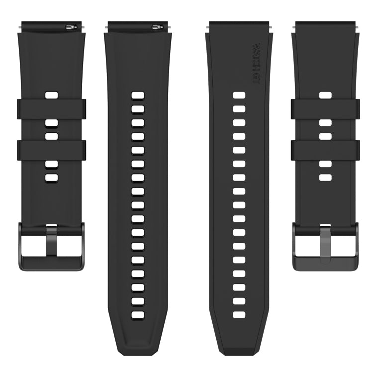 For Samsung Galaxy Watch 5 44mm 20mm Black Buckle Step Silicone Watch Band(Black) - Watch Bands by buy2fix | Online Shopping UK | buy2fix