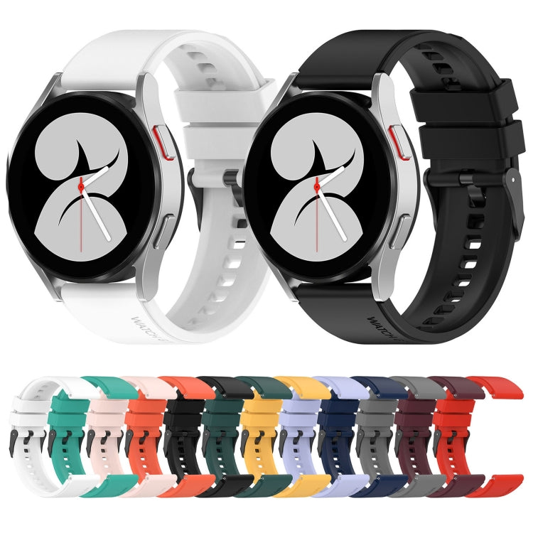 For Samsung Galaxy Watch 5 44mm 20mm Black Buckle Step Silicone Watch Band(Black) - Watch Bands by buy2fix | Online Shopping UK | buy2fix