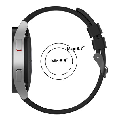 For Samsung Galaxy Watch 5 44mm 20mm Black Buckle Step Silicone Watch Band(Black) - Watch Bands by buy2fix | Online Shopping UK | buy2fix