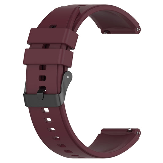 For Samsung Galaxy Watch 5 Pro 45mm 20mm Black Buckle Step Silicone Watch Band(Wine Red) - Watch Bands by buy2fix | Online Shopping UK | buy2fix