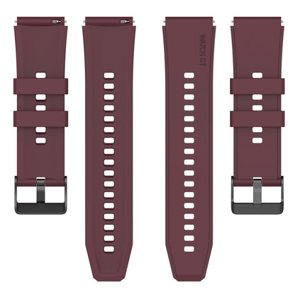 For Samsung Galaxy Watch 5 Pro 45mm 20mm Black Buckle Step Silicone Watch Band(Wine Red) by buy2fix