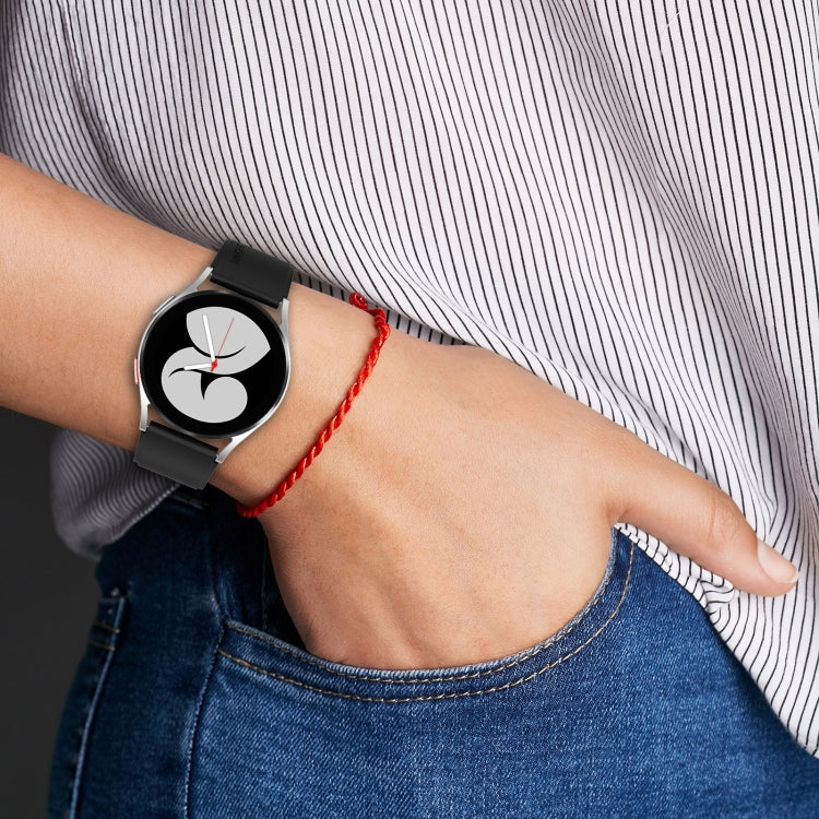 For Samsung Galaxy Watch 5 Pro 45mm 20mm Black Buckle Step Silicone Watch Band(Wine Red) by buy2fix