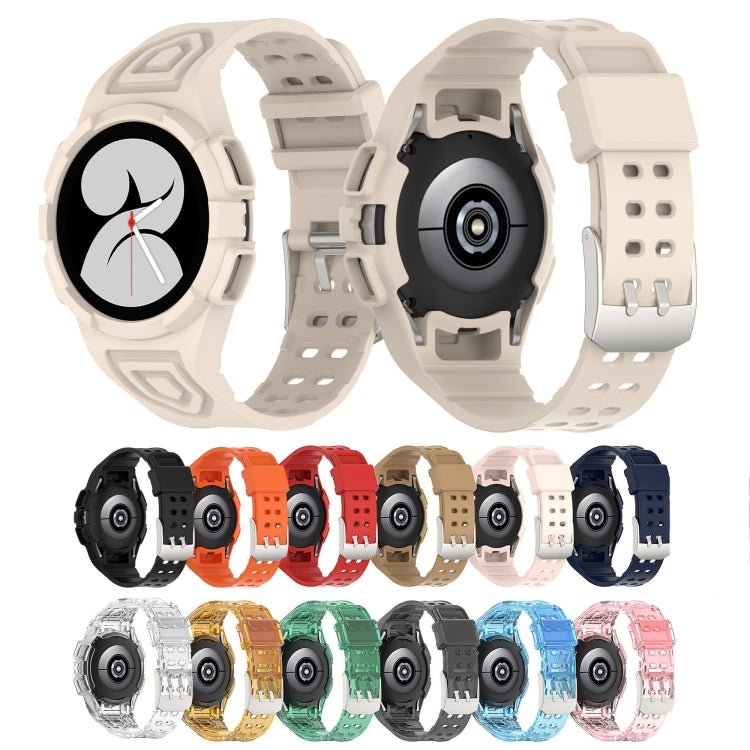 For Samsung Galaxy Watch5 40mm Silicone Integrated Watch Band(Transparent Black) - Watch Bands by buy2fix | Online Shopping UK | buy2fix