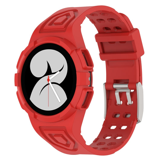 For Samsung Galaxy Watch5 44mm Silicone Integrated Watch Band(Red) - Watch Bands by buy2fix | Online Shopping UK | buy2fix