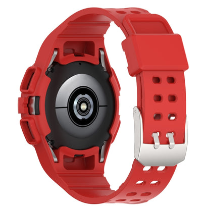 For Samsung Galaxy Watch5 44mm Silicone Integrated Watch Band(Red) - Watch Bands by buy2fix | Online Shopping UK | buy2fix