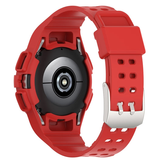 For Samsung Galaxy Watch5 44mm Silicone Integrated Watch Band(Red) - Watch Bands by buy2fix | Online Shopping UK | buy2fix