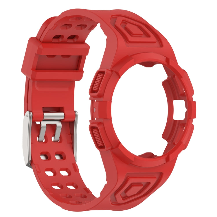For Samsung Galaxy Watch5 44mm Silicone Integrated Watch Band(Red) - Watch Bands by buy2fix | Online Shopping UK | buy2fix