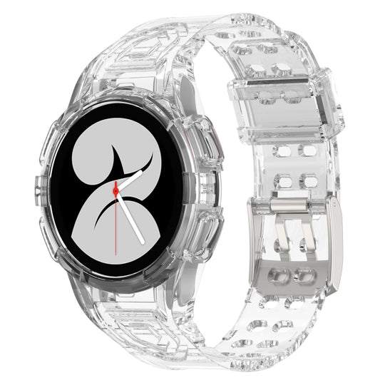 Pour Samsung Galaxy Watch5 44 mm Bracelet de montre intégré en silicone (blanc transparent)