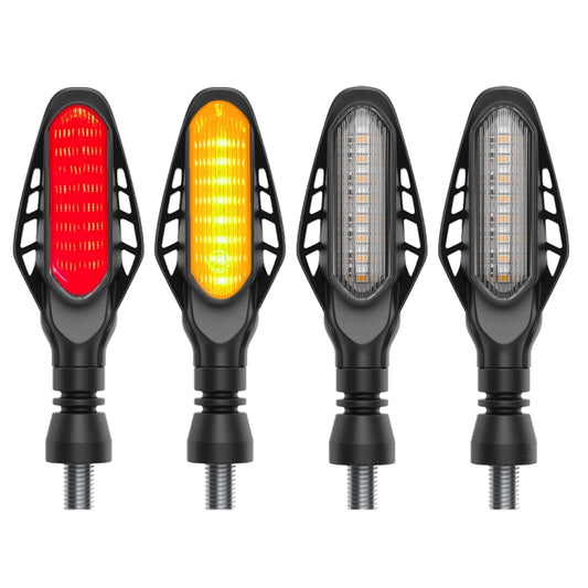 4 PCS Modified Motorcycle 16LEDs Brake Turn Tail Light, Transparent Shell(Red Light + Yellow Light) - Turn Signal by buy2fix | Online Shopping UK | buy2fix