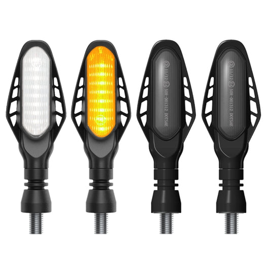 4 PCS Modified Motorcycle 16LEDs Brake Turn Tail Light, Smoked Shell(White Light + Yellow Light) - Turn Signal by buy2fix | Online Shopping UK | buy2fix
