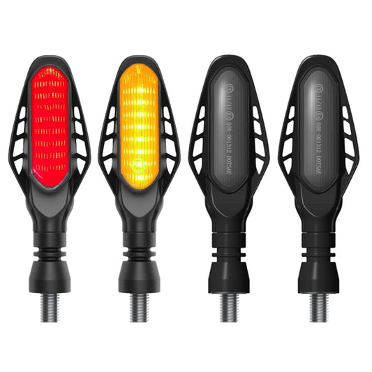 4 PCS Modified Motorcycle 16LEDs Brake Turn Tail Light, Smoked Shell(Red Light + Yellow Light) - Turn Signal by buy2fix | Online Shopping UK | buy2fix