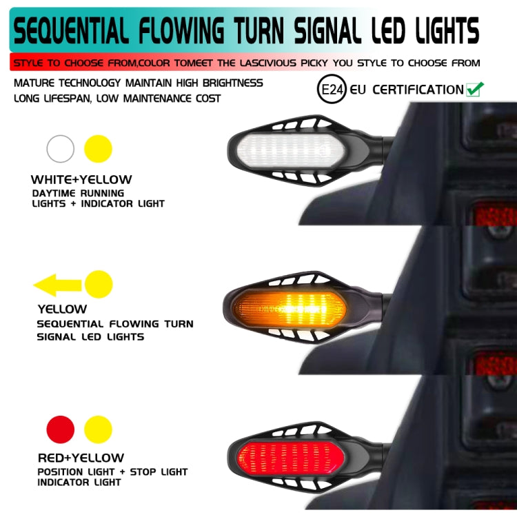 4 PCS Modified Motorcycle 16LEDs Brake Turn Tail Light, Smoked Shell(Red Light + Yellow Light) - Turn Signal by buy2fix | Online Shopping UK | buy2fix