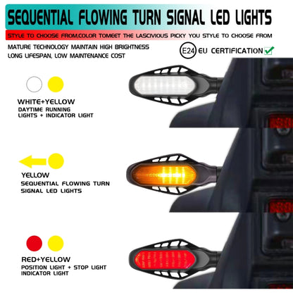 4 PCS Modified Motorcycle 16LEDs Brake Turn Tail Light, Smoked Shell(Red Light + Yellow Light) - Turn Signal by buy2fix | Online Shopping UK | buy2fix