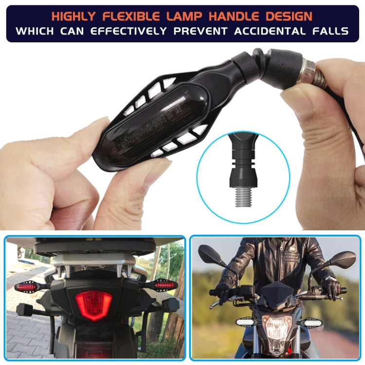 4 PCS Modified Motorcycle 16LEDs Brake Turn Tail Light, Smoked Shell(Red Light + Yellow Light) - Turn Signal by buy2fix | Online Shopping UK | buy2fix