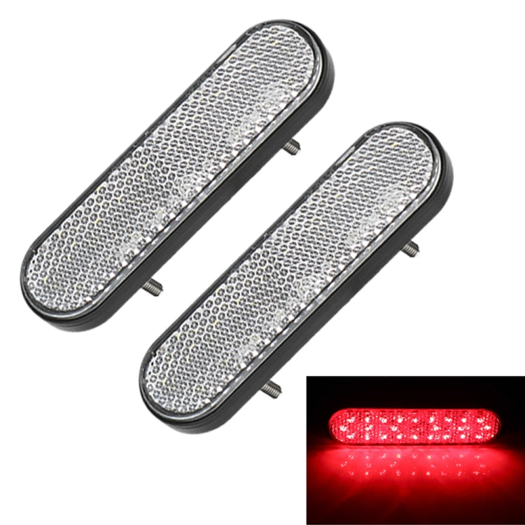 2 PCS 24LED Reflector Brake Light Turn Signal Light(White Shell Red Light) - Turn Signal by buy2fix | Online Shopping UK | buy2fix