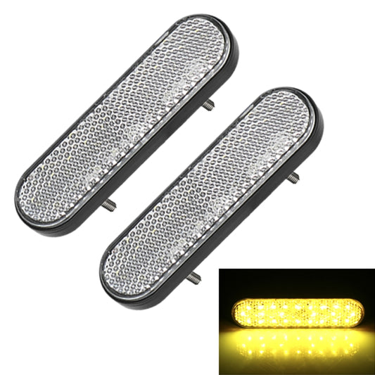 2 PCS 24LED Reflector Brake Light Turn Signal Light(White Shell Yellow Light) - Turn Signal by buy2fix | Online Shopping UK | buy2fix