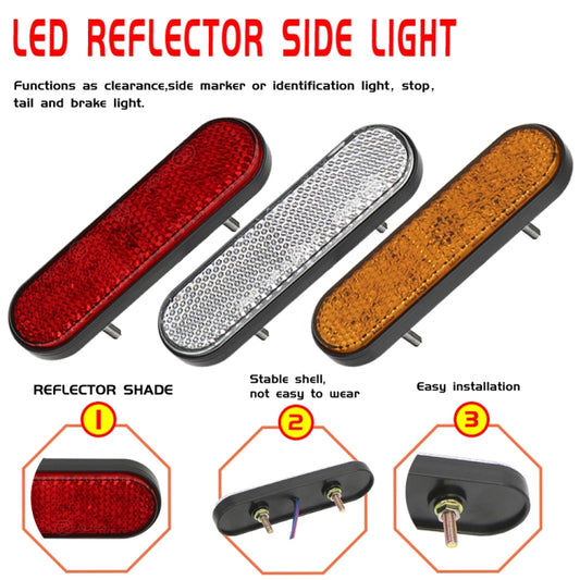 2 PCS 24LED Reflector Brake Light Turn Signal Light(White Shell White Light) - Turn Signal by buy2fix | Online Shopping UK | buy2fix