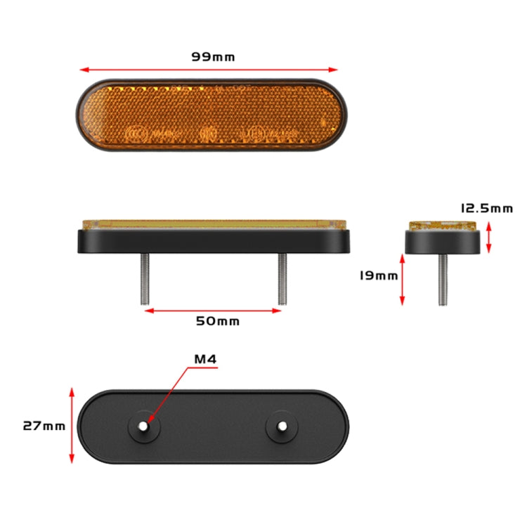 2 PCS 24LED Reflector Brake Light Turn Signal Light(Red Shell Red Light) - Turn Signal by buy2fix | Online Shopping UK | buy2fix