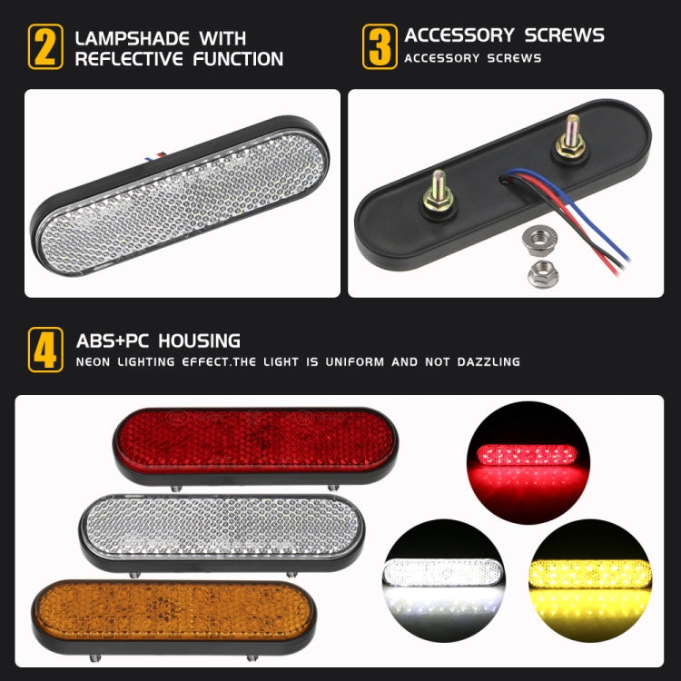 2 PCS 24LED Reflector Brake Light Turn Signal Light(Yellow Shell Yellow Light) - Turn Signal by buy2fix | Online Shopping UK | buy2fix