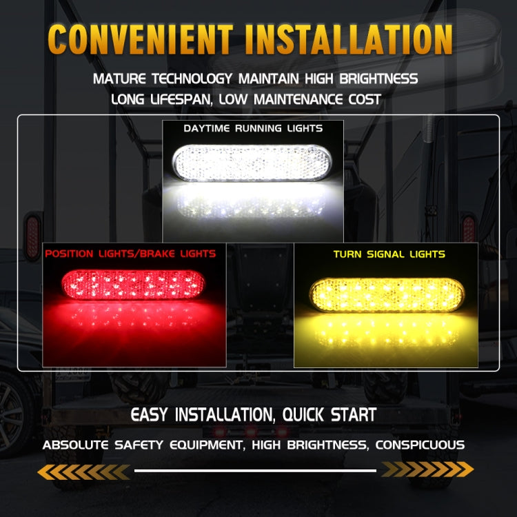 2 PCS 24LED Reflector Brake Light Turn Signal Light(Red Shell Red Light) - Turn Signal by buy2fix | Online Shopping UK | buy2fix