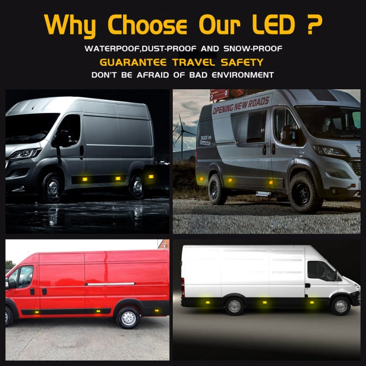 2 PCS 24LED Reflector Brake Light Turn Signal Light(Yellow Shell Yellow Light) - Turn Signal by buy2fix | Online Shopping UK | buy2fix