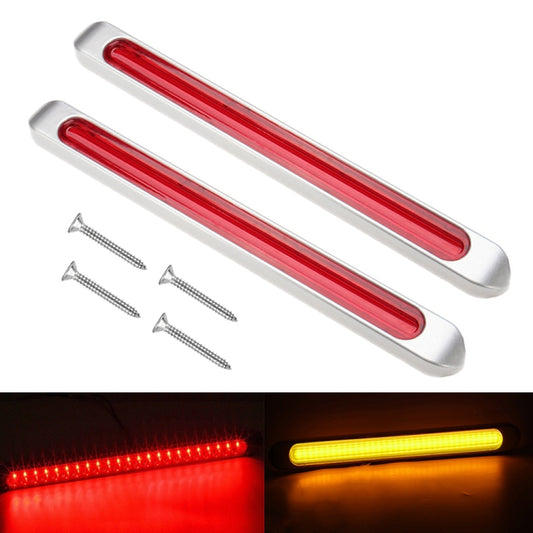 2 PCS 72LEDs Two-color Brake Turn Tail Light(Red Shell Red Light + Flowing Yellow Light) - Turn Signal by buy2fix | Online Shopping UK | buy2fix