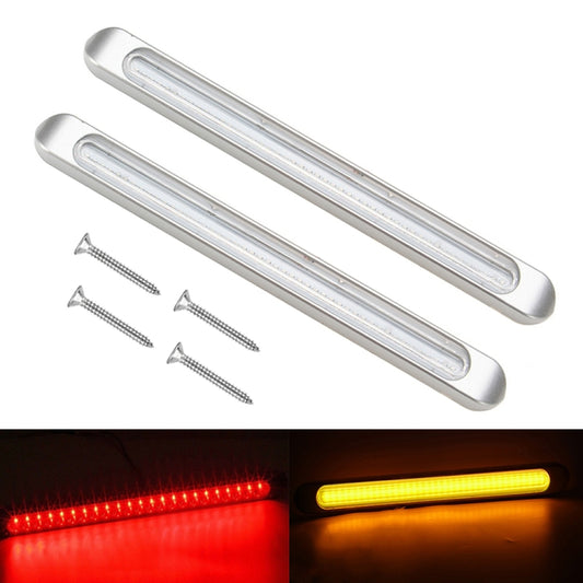 2 PCS 72LEDs Two-color Brake Turn Tail Light(Transparent Shell Red Light + Flowing Yellow Light) - Turn Signal by buy2fix | Online Shopping UK | buy2fix