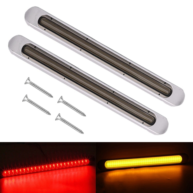 2 PCS 72LEDs Two-color Brake Turn Tail Light(Smoked Shell Red Light + Flowing Yellow Light) - Turn Signal by buy2fix | Online Shopping UK | buy2fix