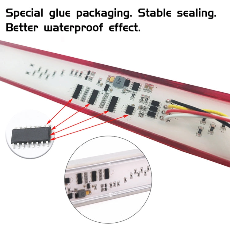2 PCS 72LEDs Two-color Brake Turn Tail Light(Transparent Shell Red Light + Flowing Yellow Light) - Turn Signal by buy2fix | Online Shopping UK | buy2fix