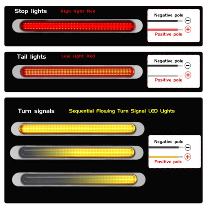 2 PCS 72LEDs Two-color Brake Turn Tail Light(Transparent Shell Red Light + Flowing Yellow Light) - Turn Signal by buy2fix | Online Shopping UK | buy2fix