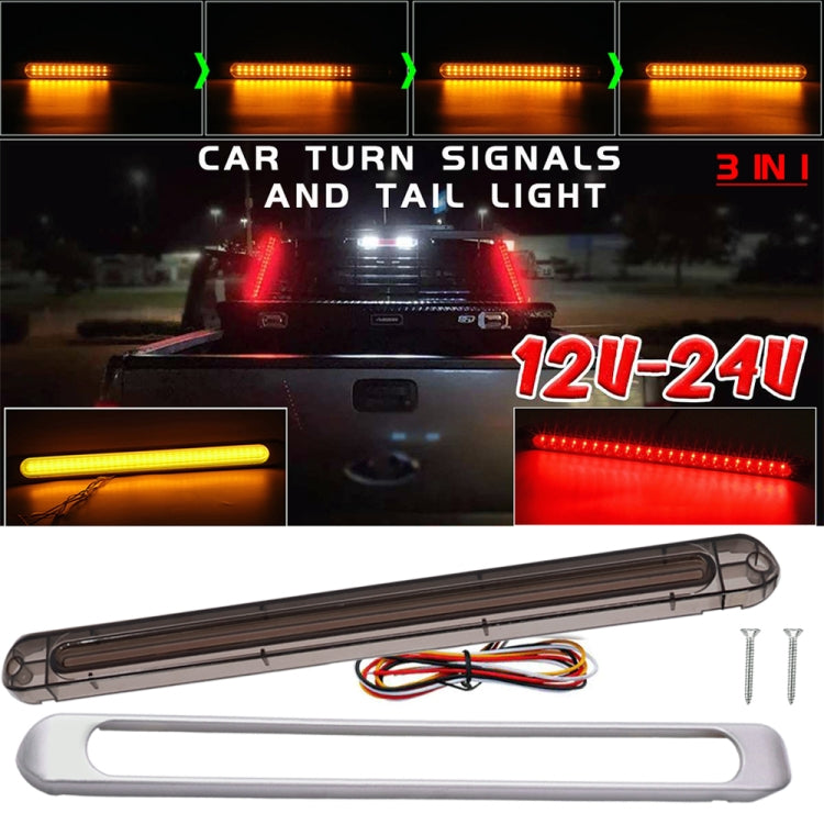 2 PCS 72LEDs Two-color Brake Turn Tail Light(Transparent Shell Red Light + Flowing Yellow Light) - Turn Signal by buy2fix | Online Shopping UK | buy2fix