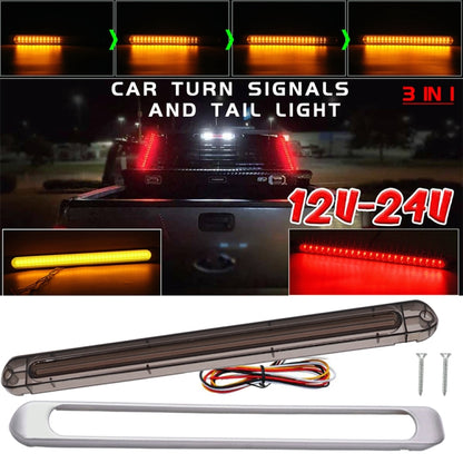 2 PCS 72LEDs Two-color Brake Turn Tail Light(Transparent Shell Red Light + Flowing Yellow Light) - Turn Signal by buy2fix | Online Shopping UK | buy2fix